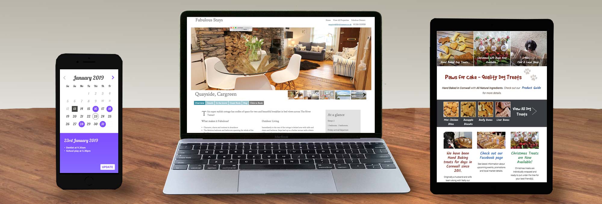 screenshot of websites on different devices
